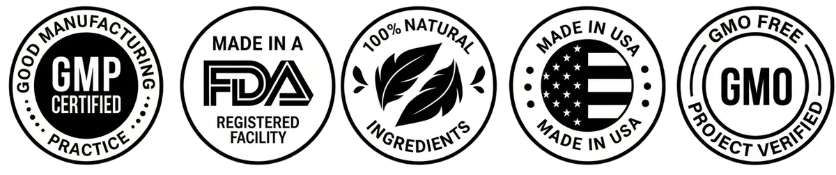 GLPatch GMP certified, FDA-registered facility, natural ingredients, made in USA, GMO free